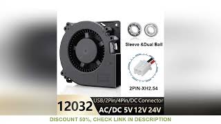 Ventilador 12cm 5v 12v 24v 48v 110v 115v 220v 240v 120x120x32mm