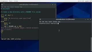 Bash Shell Programming - A script to create a new directory with a README.md file