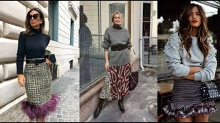 САМЫЕ МОДНЫЕ И СТИЛЬНЫЕ КОМБИНАЦИИ СВИТЕРОВ С ЮБКАМИ 2022/ FASHIONABLE  SWEATER / SKIRT COMBINATIONS