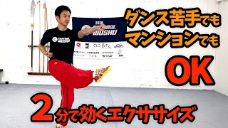 カンフーエクササイズ２分でめちゃ効く！【ダンス苦手でもマンションでも大丈夫】