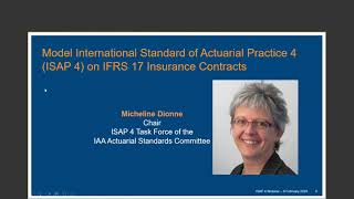 International Standard of Actuarial Practice 4 ISAP 4 on IFRS 17 Insurance Contracts