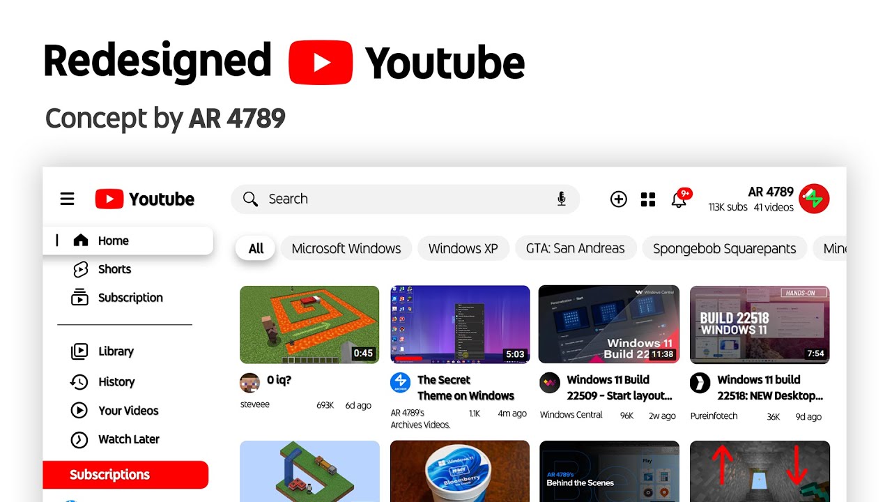 Redesigned Concept Youtube