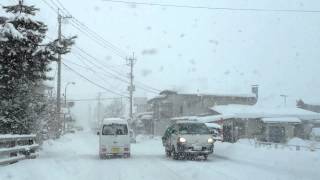 雪道ドライブ　山形県中山町　中野目～新町付近　2012.1.5