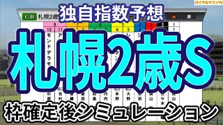 【札幌2歳ステークス2024】【独自指数予想】ウイポ枠確定後シミュレーション アスクシュタイン マテンロウサン マジックサンズ ファイアンクランツ アルマヴェローチェ #2907