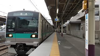 E233系2000番台マト8編成NN入場甲府駅発車シーン