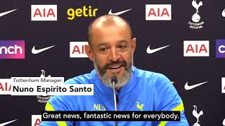'Fantastic news' - Espirito Santo on Kane staying at Spurs.