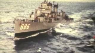 USS Hancock CV 19, USS Halsey Powell DD 686, USS Marshall DD 676, USS Shelton 8mm Footage 1955-1960