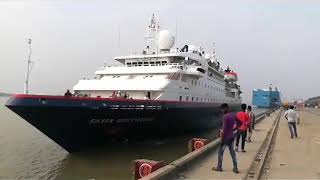 Silver Discoverer anchored at Mongla Port, now visiting Sundarbans