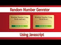How To Generate Random Number  in Javascript || Using Math.floor() and Math. random() functions