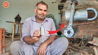 Talented blacksmith made a amazing lock with ancient way | Locksmith Making a padlock -The top works