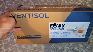 🎐 UNBOXING DO Ventilador de Teto Ventisol Fênix Branco Inverter, 6 Velocidades COM CONTROLE REMOTO