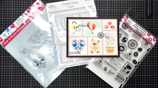 LDRS Creative Hugs \u0026 Kisses Postage Collage Collection Review Tutorial! So Cute \u0026 Fun to Do!