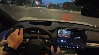 Xiaomi SU7 Nighttime First-Person Driving Experience