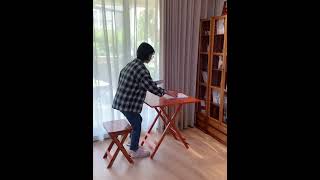 Bamboo wood folding table