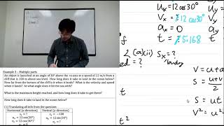 P3A L8H.3 Projectile Motion Example 3 – Multiple-parts Problem – 2D Kinematics – part b