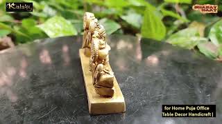 Kalarambh Brass Ganesh Laxmi and Sarswati for Home Puja Office Table Decor Handicraft