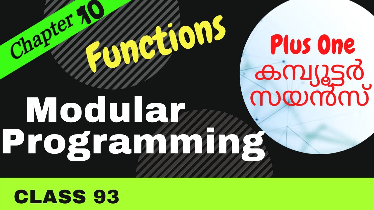 MODULAR PROGRAMMING || INTRODUCTION TO FUNCTION || Chapter 10 ...