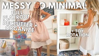 EXTREME Playroom Decluttering and Organizing + TOY ROTATION // messy to minimal declutter with me