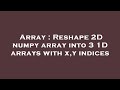 Array : Reshape 2D numpy array into 3 1D arrays with x,y indices