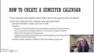 Semester Calendar Assignment Instructions