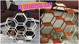 Ice Cream Sticks Wall Shelves making at home 🤭 Home organiser ideas #wallhanging #best #diy #crafts