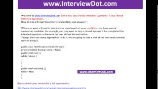 How to stop a thread java interview question and answer interviewdot job portal
