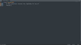 Leetcode 119. Pascal's Triangle II in Python | Python Leetcode | Python Coding Tutorial | ASMR