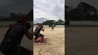 Fred Fernandez launch to second base