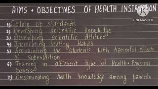 HEALTH INSTRUCTION || AIMS AND OBJECTIVES || METHODS OF HEALTH INSTRUCTION || SHORT NOTES || B.ED.|