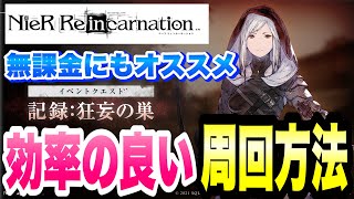 【ニーアリィンカーネーション】新イベント 記録:狂妄の巣 無課金にもオススメ！効率の良い周回方法解説 \u0026 簡単攻略 リィンカネ NieR Reincarnation