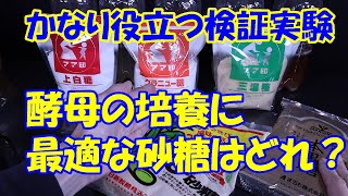 【酵母の培養】酵母の培養に最適な砂糖はどれ？【液肥、家庭菜園、パン作り】