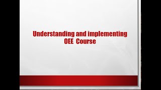 OEE -1 Agenda