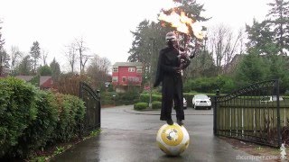 Kylo Ren Rides BB-8 and Plays Flaming Bagpipes in the Rain