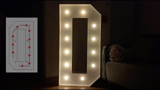 EUFONY 4FT Marquee Light Up Letter D Assembly Tutorial, Mosaic Letter D for Party Decorations