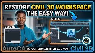 How to Restore Civil 3D Workspace in AutoCAD Civil 3D | Fix Missing Toolspace, Ribbon & Panels