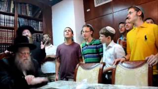 Modzitz Rebbe Sings With Friends of The 3 Murdered Teens On First Yahrtzeit