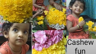 cashew making bathukamma#festival#బతుకమ్మ#నాన్నమ్మ and అత్తమ్మ తో ముచ్చట్లు