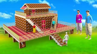 అగ్గిపెట్టెల తో చేసిన పెద్ద ఇల్లు - Giant Matchbox House 3D Animated Telugu Moral Stories Maa Maa TV