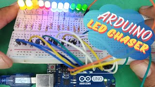 How to make Arduino LED chaser | LEDs random pattern generator