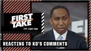 MAKES NO SENSE! Stephen A. addresses Kevin Durant’s comments 👀 | First Take