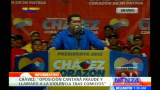 Hugo Chávez asegura que "la oposición cantará fraude el 7 de octubre"