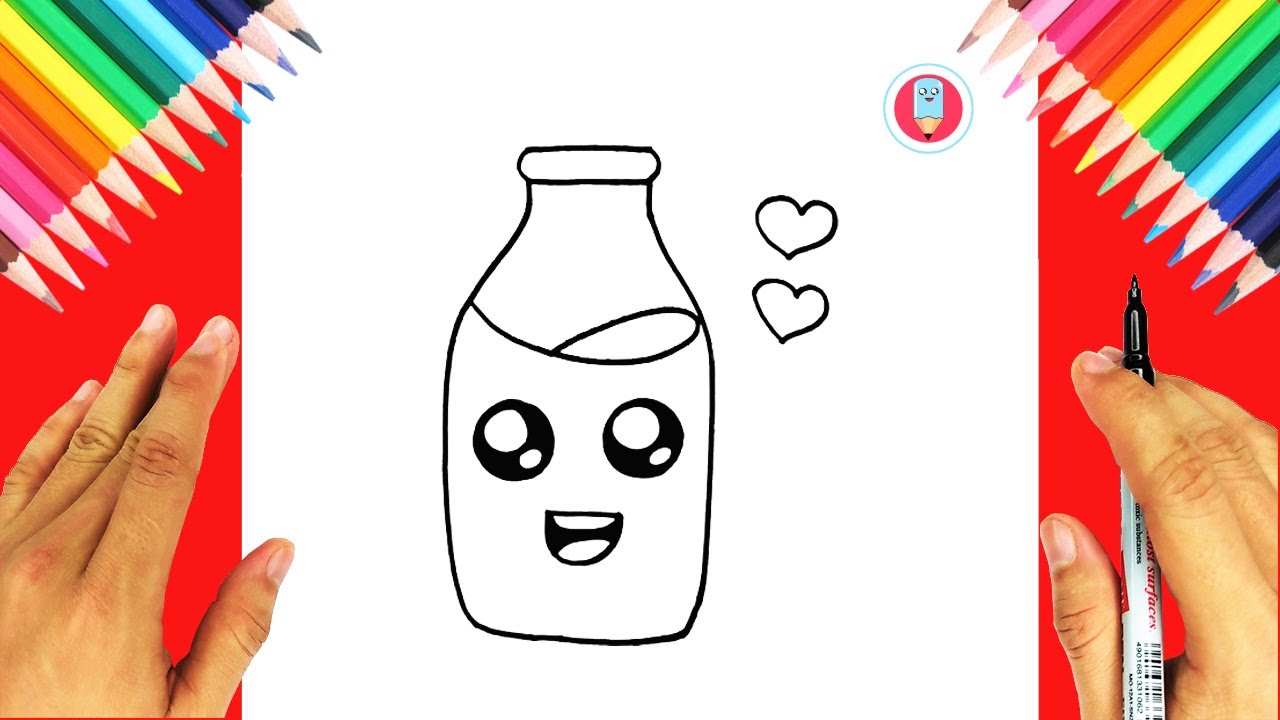 How To Draw A Milk Bottle, Step By Step, Cute Drawings. - YouTube