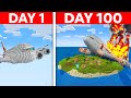 Stranded 100 Days in an AIRPLANE CRASH in Minecraft