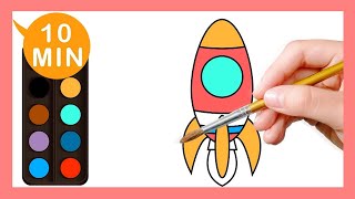 《火箭Rocket》認識顏色Coloring for kids｜Painting｜Coloring｜Drawing｜Art｜【畫畫魔法】YOYO點點名S22｜著色畫兒童節目