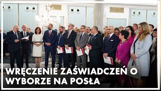 Uroczystość wręczenia zaświadczeń o wyborze na posła X kadencji [ZAPIS TRANSMISJI]