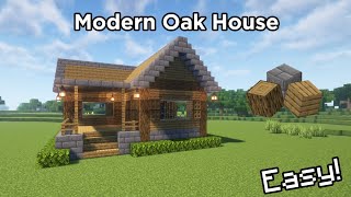 Modern Oak House Minecraft Tutorial (Easy)