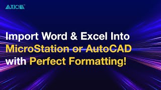 Easily Import Excel \u0026 Word Data into MicroStation!