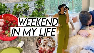 HAPPY WEEKEND IN MY LIFE | strawberry picking, swimsuit haul, “pranking” Aidan, & baking sweets!