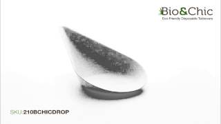 BioandChic.Com - Drop Shaped Sugarcane Dish SKU: 210BCHICDROP