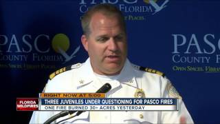 Three juveniles under questioning for Pasco fires